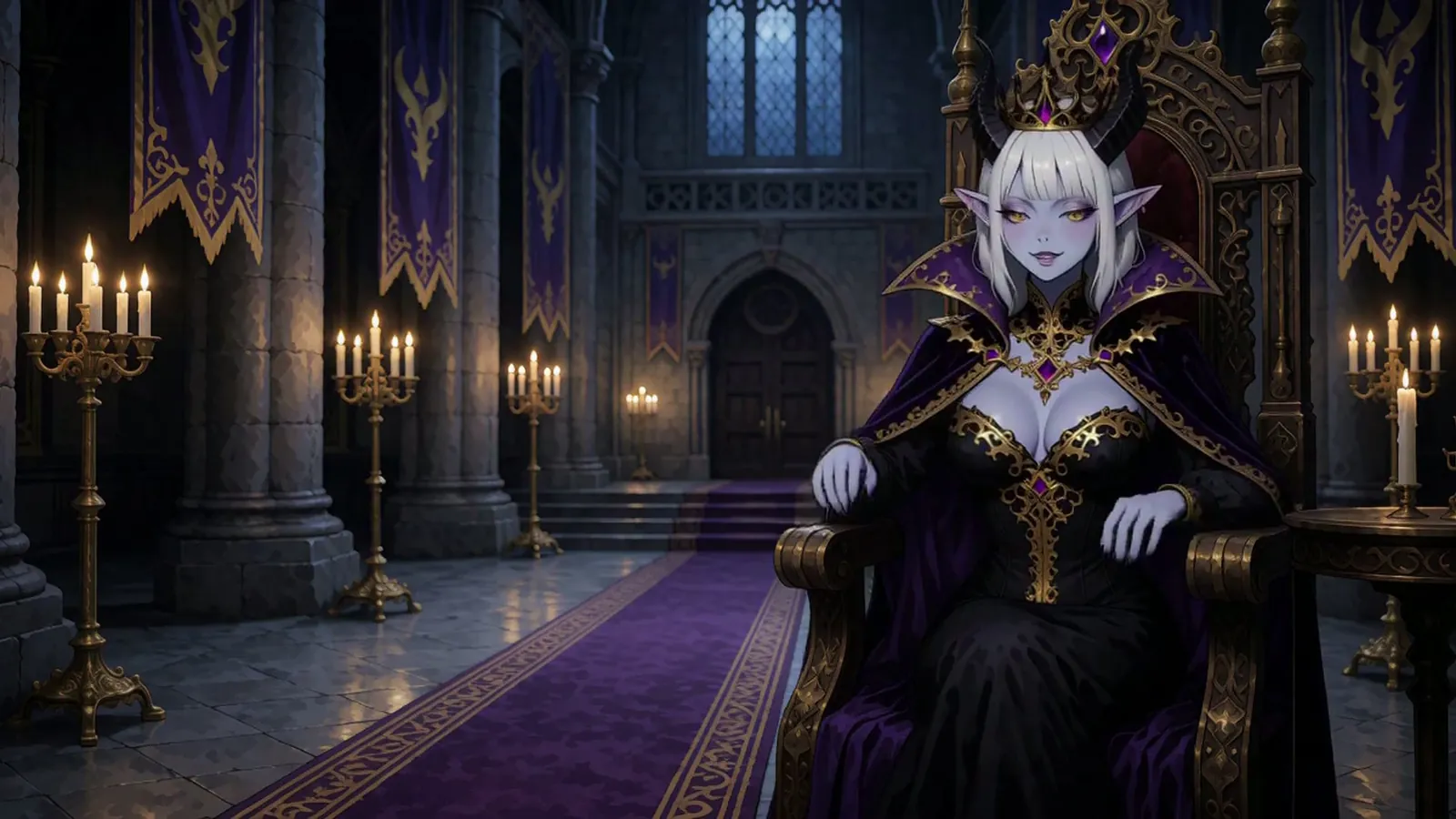 The Demon Queen on her throne